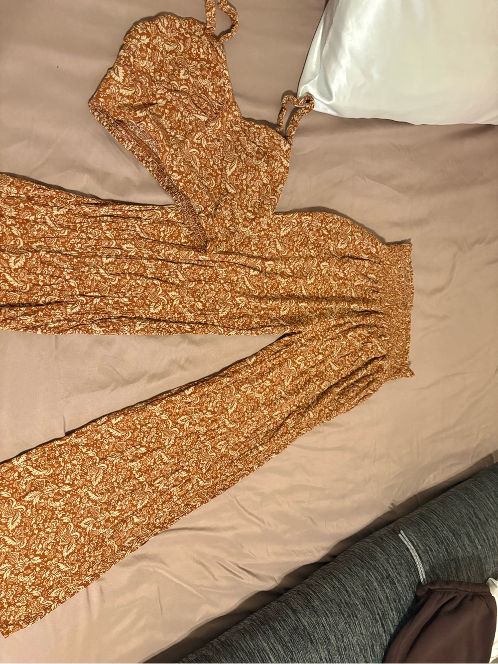 Paper Crane Rust Paisley Wide Leg Jumpsuit